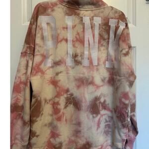 PINK Victoria’s Secret Tie Dye Zip Sweatshirt Jacket Logo Back Size S